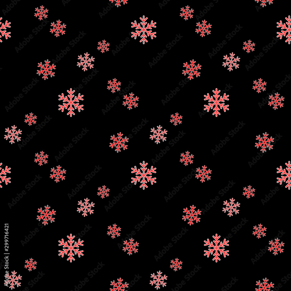 North stars seamless pattern with red palette. Wallpaper background for wrapping decoration