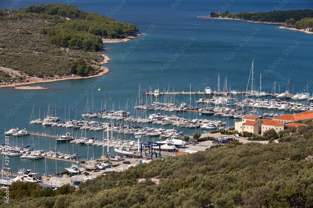 View onto the marina  of Cres, Croatia, Europe