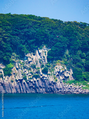 Columnar joints in Oshima island, Anto, Mikunicho, Sakai City, Fukui Prefecture photo