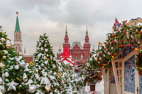 Christmas in Moscow. Festively decorated Red Square