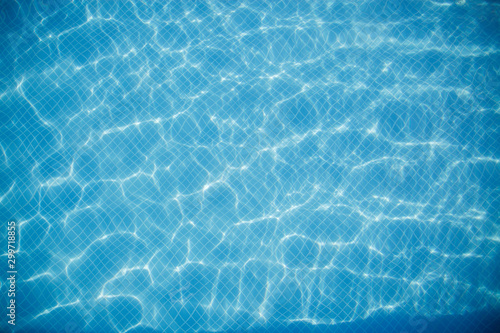 Swimming pool with blue water background