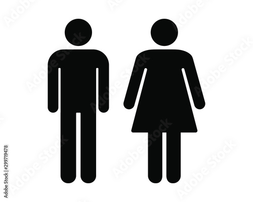 Wc toilette icon symbol. Male female. Gender lady. Vector illustration image. Isolated on white background. 