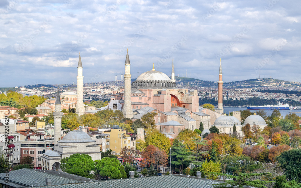 Aerial View of Hagia Sophia - Istanbul, Turkey 