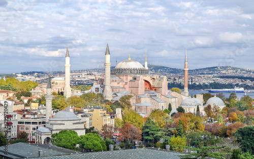 Aerial View of Hagia Sophia - Istanbul, Turkey 