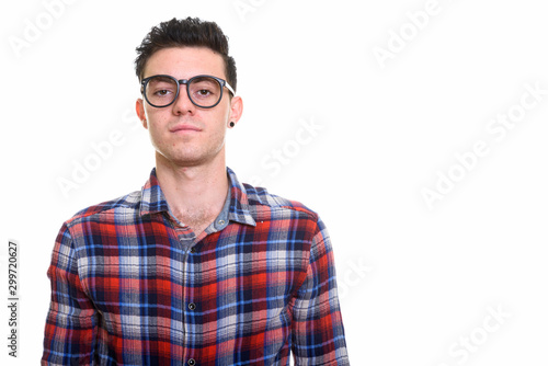 Portrait of young handsome hipster man with eyeglasses © Ranta Images