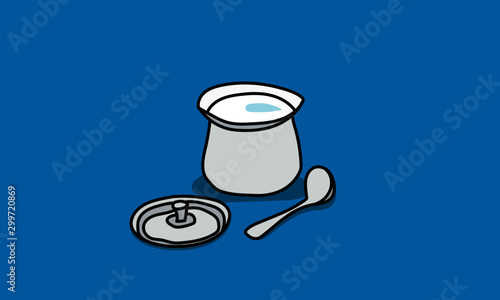 Dahi Curd Hand Drawn Vector Illustration