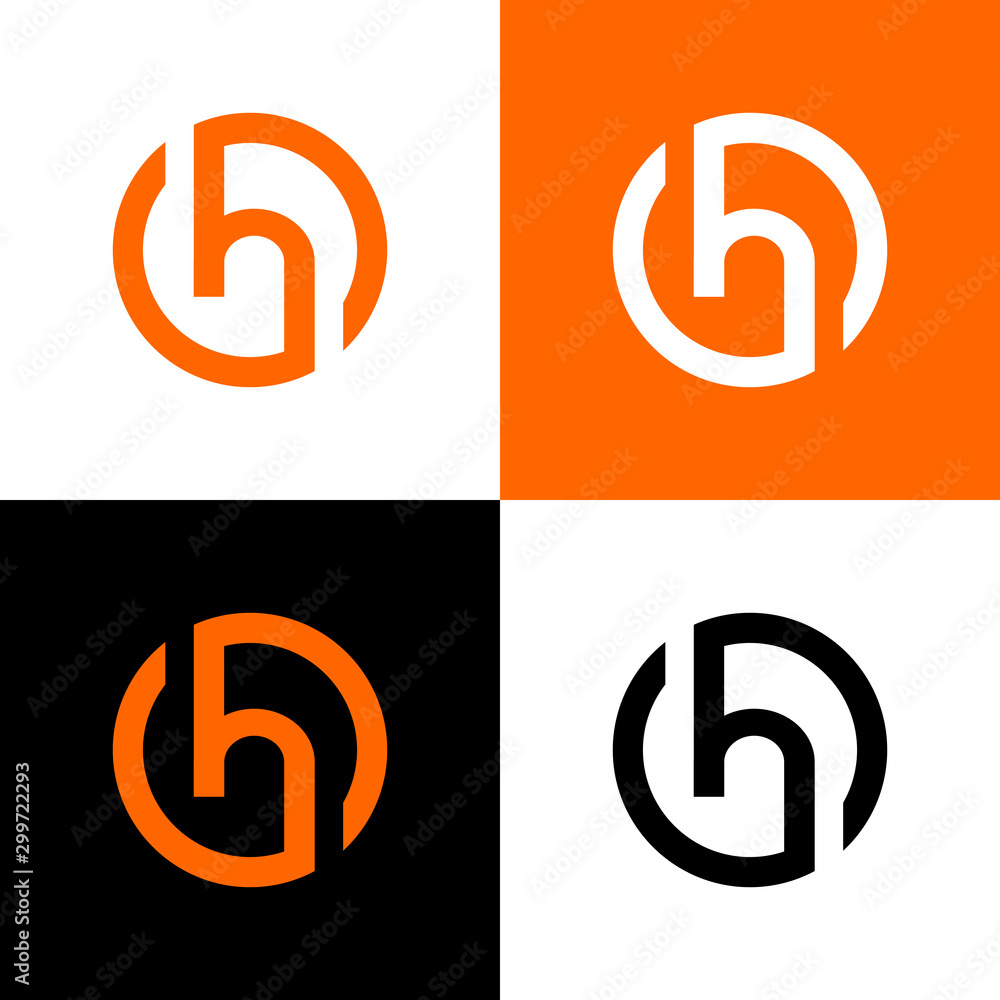 Circle letter h logo design template elements, vector illustration ...