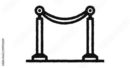 Red carpet outline icon animation footage/video. Hand drawn like symbol animated with motion graphic, can be used as loop item, has alpha channel and it's at 4K video resolution.