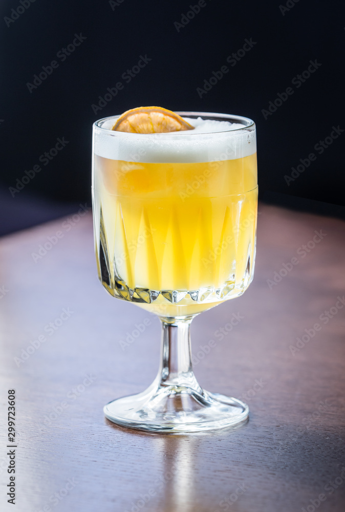 Mai Tai cocktail isoleted on a bar counter Mai Tai cocktail isoleted on a bar counter