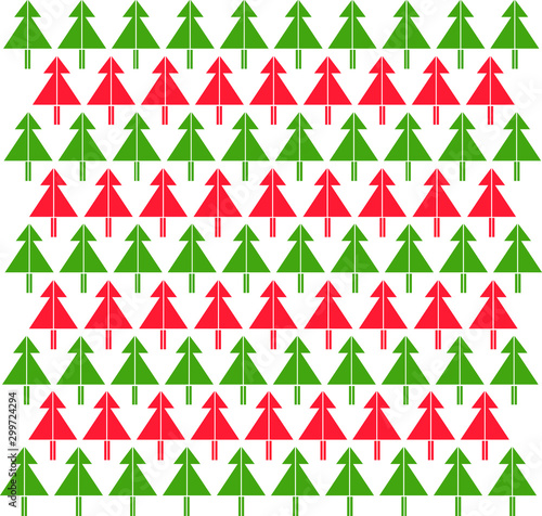 Green and red Christmas tree pattern
