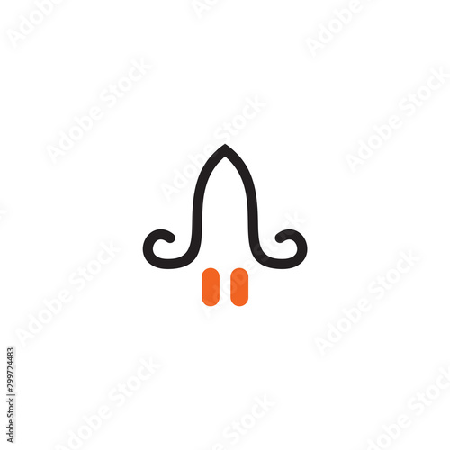 Rocket logo design vector template