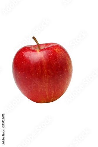 Red ripe apple isolated on a white background.Close-up.Vertical frame