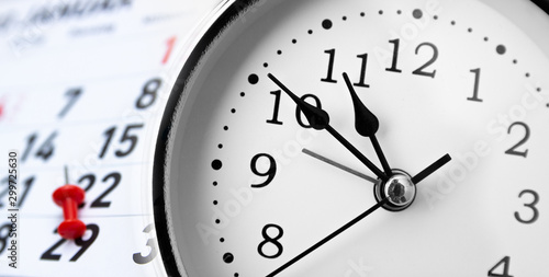 Wallpaper Mural Time management concept. clock and calendar with marked dates. Torontodigital.ca