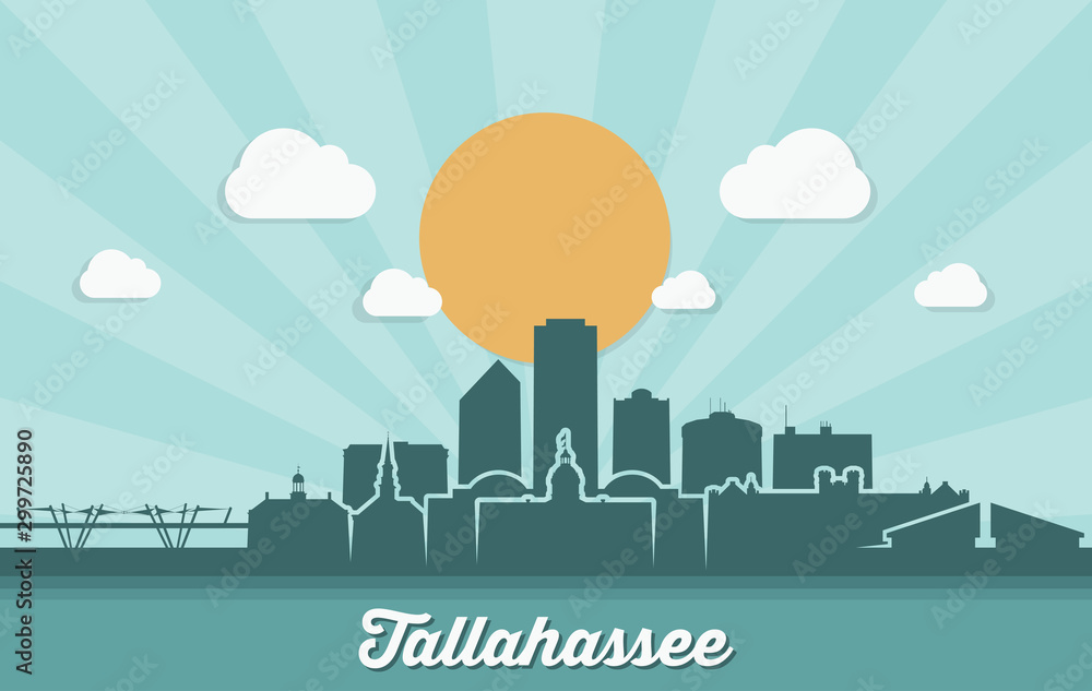 Tallahassee skyline - Florida, United States of America, USA - vector illustration