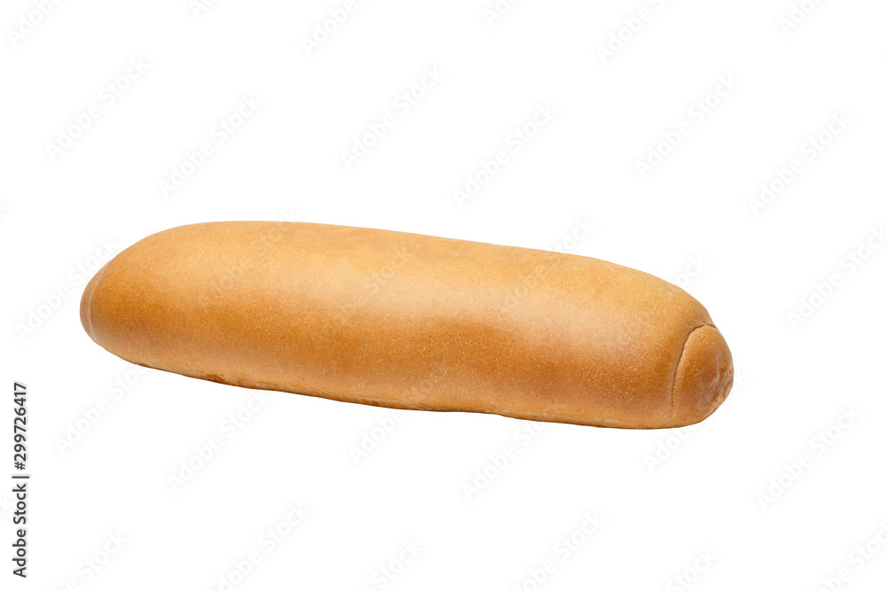 Large Loaf of French Bread Top View Isolated on White Background. Large Loaf of French Bread Top View Isolated on White Background.