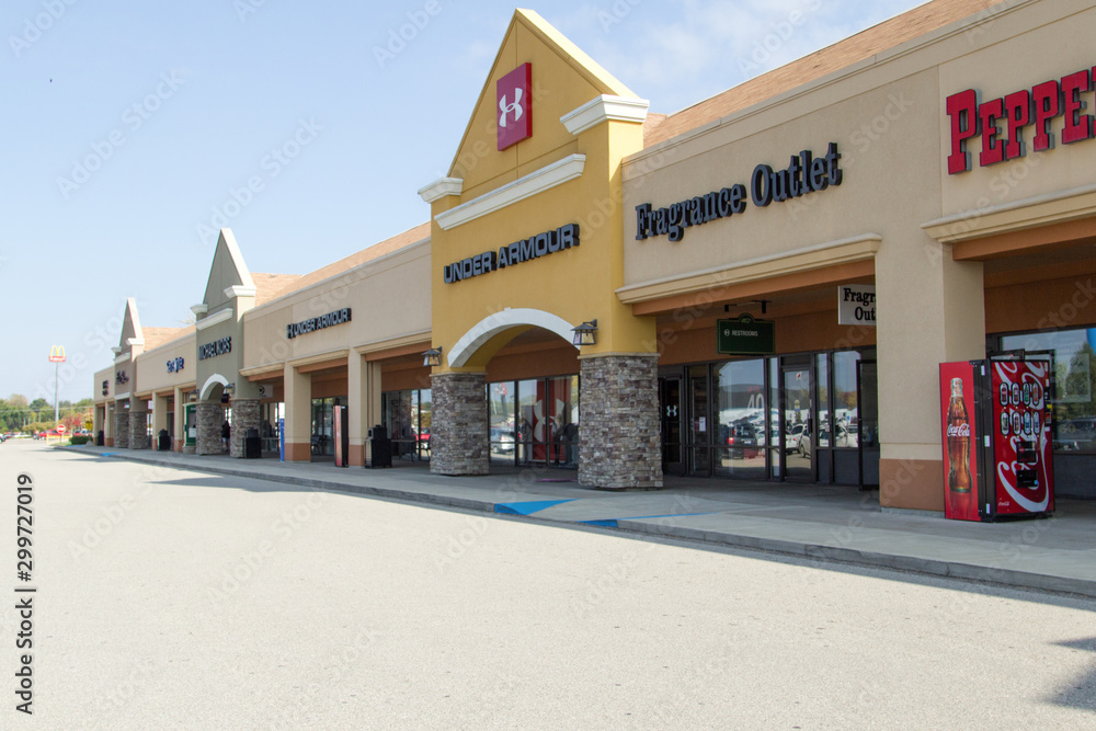 Birch Run, Michigan, USA October 9, 2018 Exterior of the Birch Run