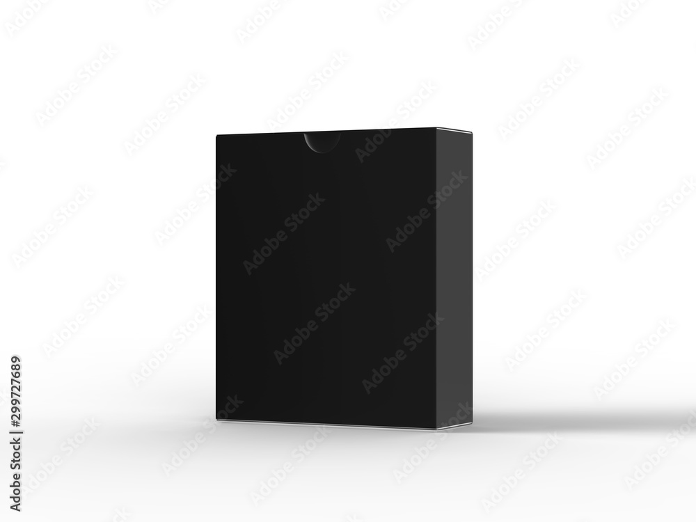 Blank flat box mock up template on isolated white background, ready for design presentation, 3d illustration Blank flat box mock up template on isolated white background, ready for design presentation, 3d illustration
