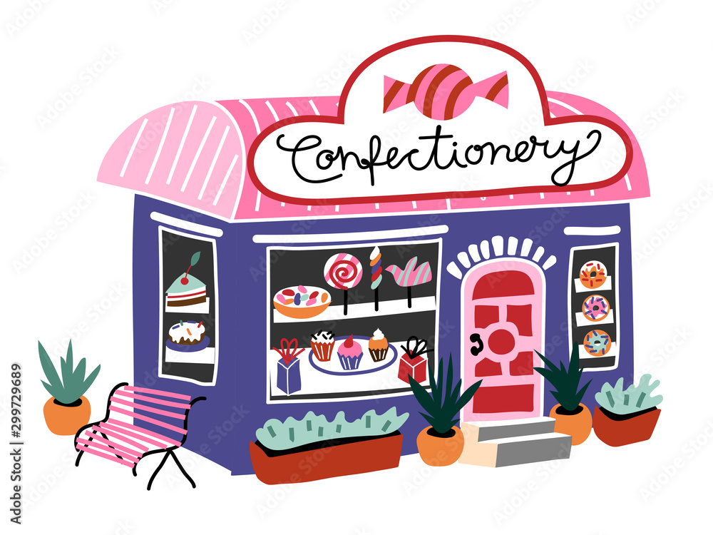 Confectionary building candy shop with storefront Confectionary building candy shop with storefront