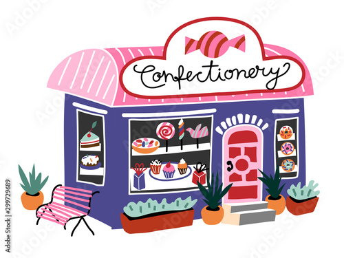 Confectionary building candy shop with storefront