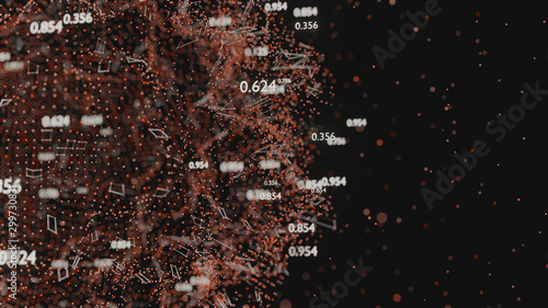 Photos Abstract network of lines and random numbers