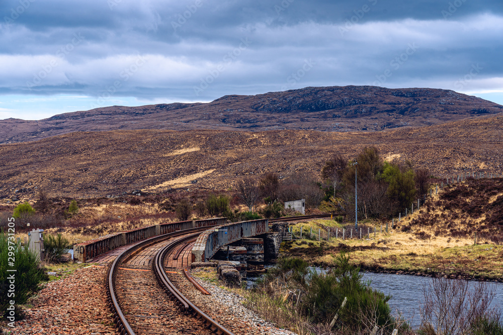 West Hiland Way Track, landscape between Bridge of Orchy and Kingshouse, long distance hike - Scotland, UK West Hiland Way Track, landscape between Bridge of Orchy and Kingshouse, long distance hike - Scotland, UK