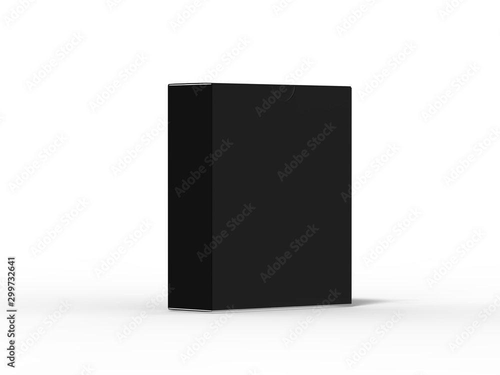 Blank flat box mock up template on isolated white background, ready for design presentation, 3d illustration Blank flat box mock up template on isolated white background, ready for design presentation, 3d illustration