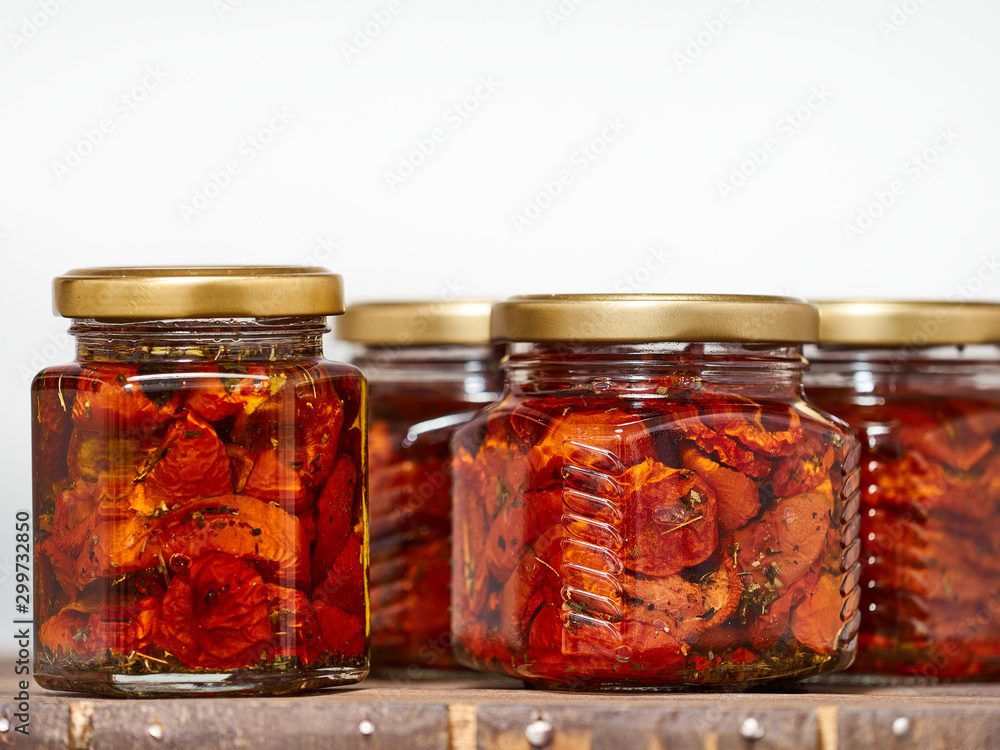 Canned sun dried red cherry tomatoes. Canned sun dried red cherry tomatoes.