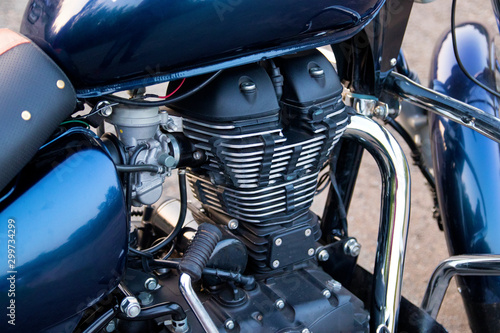 black motorcycle engine