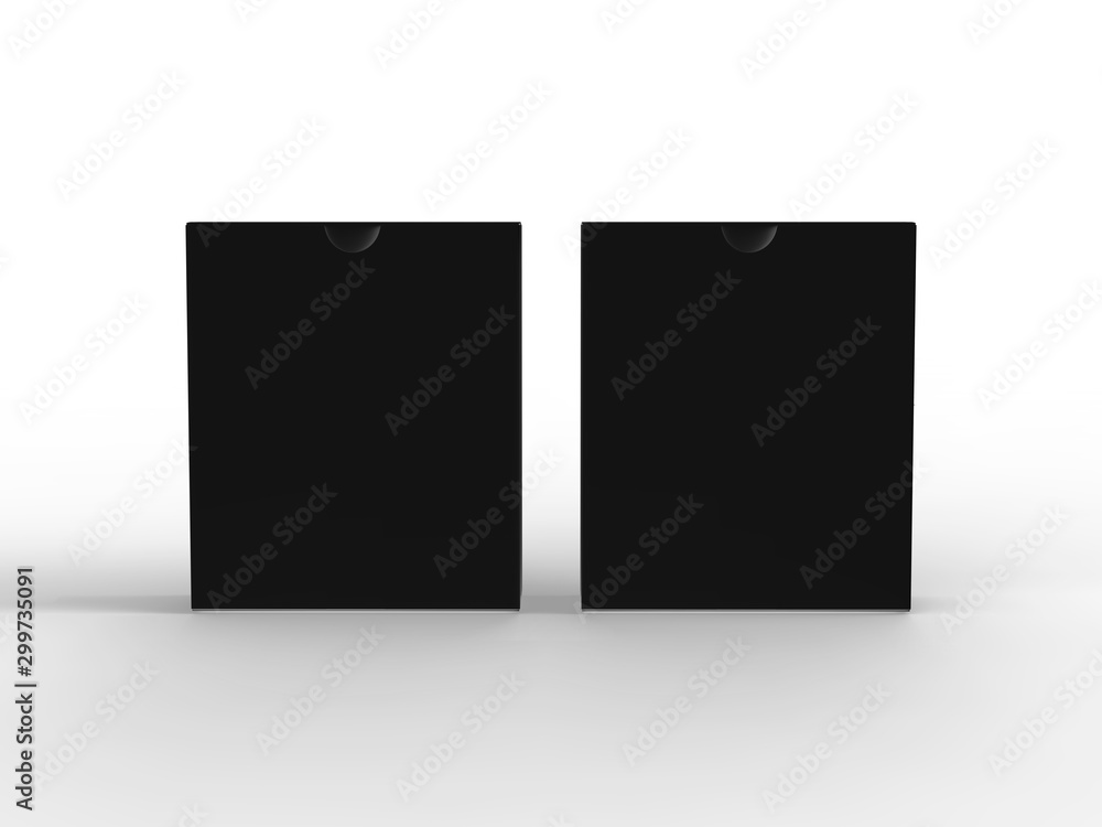Blank flat box mock up template on isolated white background, ready for design presentation, 3d illustration Blank flat box mock up template on isolated white background, ready for design presentation, 3d illustration