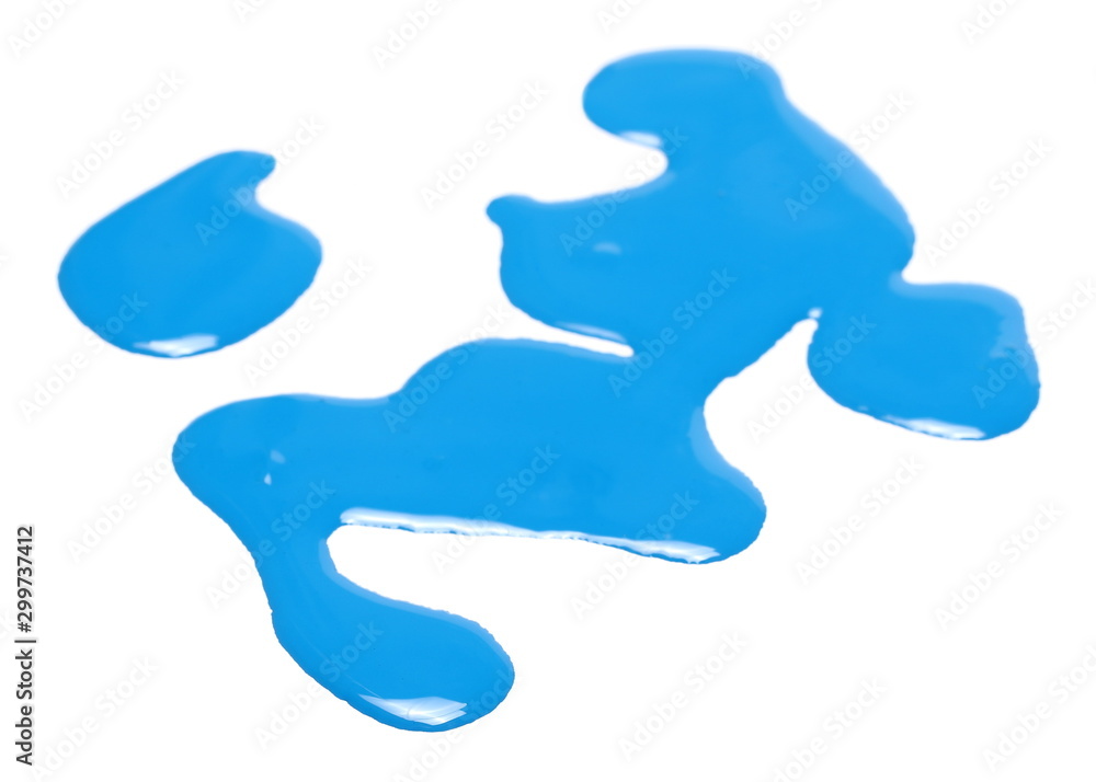 Blue oil paint puddle isolated on white background Blue oil paint puddle isolated on white background