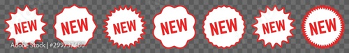 New Tag Red White | Special Offer Icon | Sticker | Deal Label | Variations