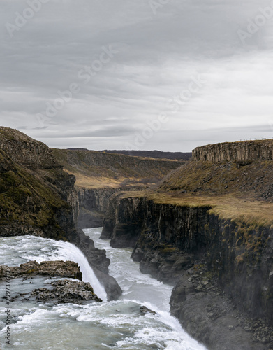 Gullfoss waterfall Iceland in autumn.