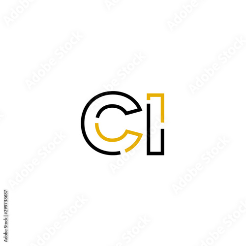 Letter CI logo icon design template elements