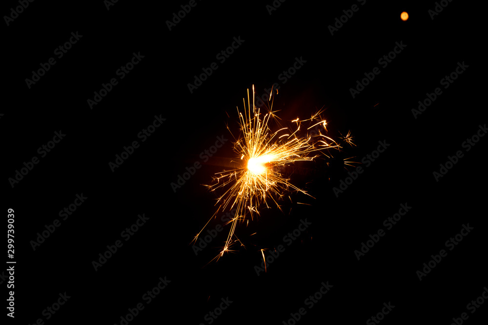 sparkler on black background