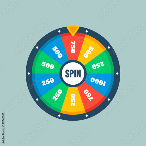Wheel of fortune. Circle spin vector background. Isolated vector illustration. Modern vector illustration. Vector leisure background template.