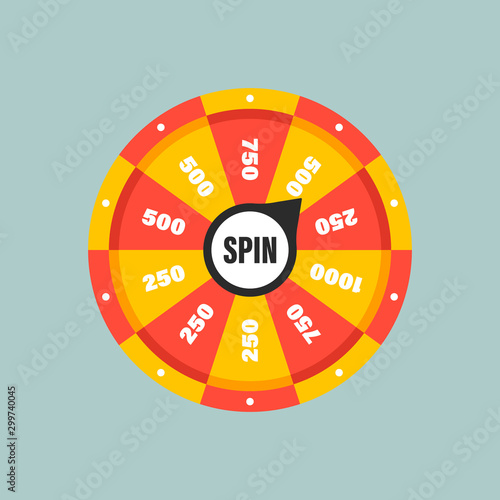Wheel of fortune. Circle spin vector background. Isolated vector illustration. Modern vector illustration. Vector leisure background template.