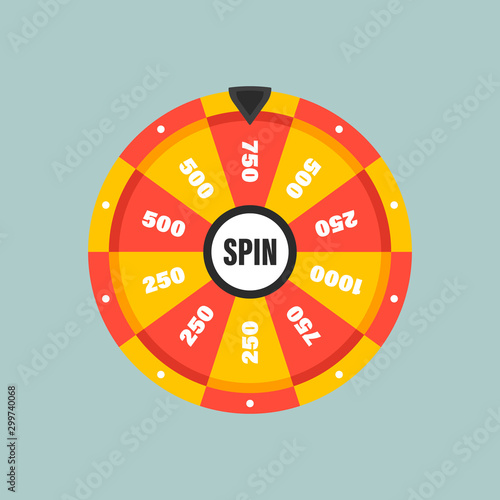 Wheel of fortune. Circle spin vector background. Isolated vector illustration. Modern vector illustration. Vector leisure background template.