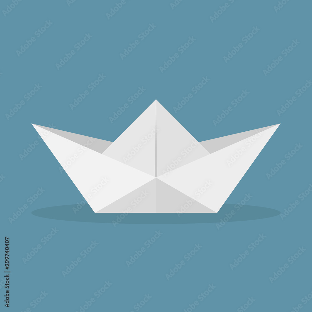 Folded paper boat vector set isolated on white background. Folded paper boat vector set isolated on white background.