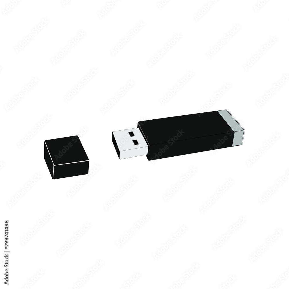 Flash drive.Isolated on a white background. Vector flat icon. There is a place for text. Copy space. Flash drive.Isolated on a white background. Vector flat icon. There is a place for text. Copy space.