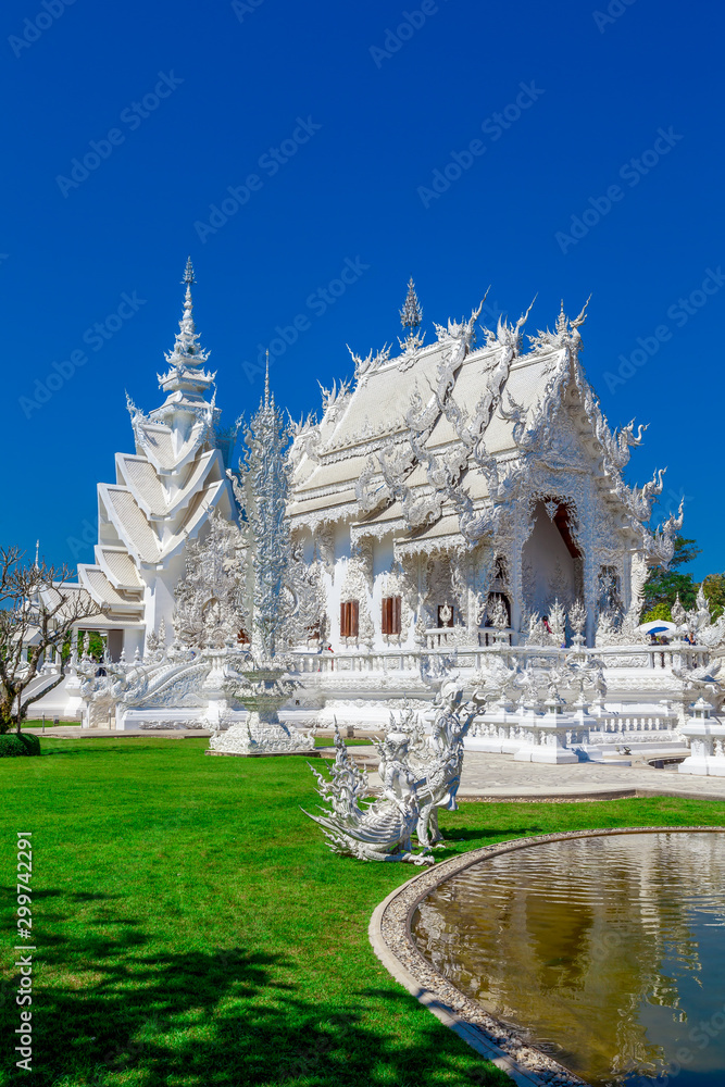 Wat Rong Khun (The White Temple) famous landmark in Thailand’s Northern Province of Chiang Rai.
