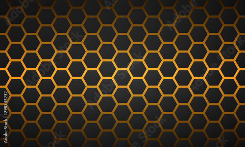 Hexagonal dark cells in orange modern background 2