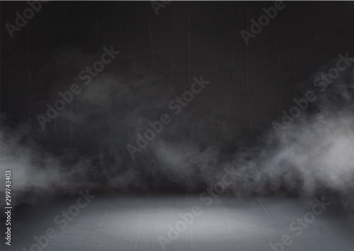 Fotomurale Gray cloud and smoke in the dark room