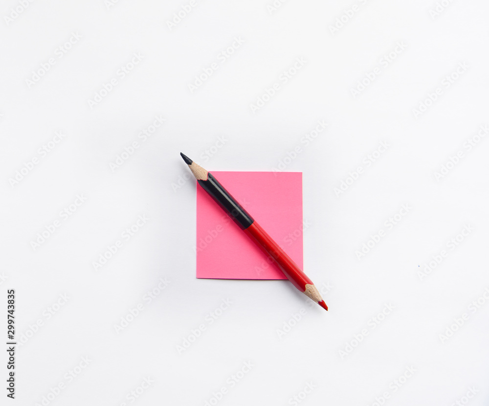stationery on white background top view stationery on white background top view