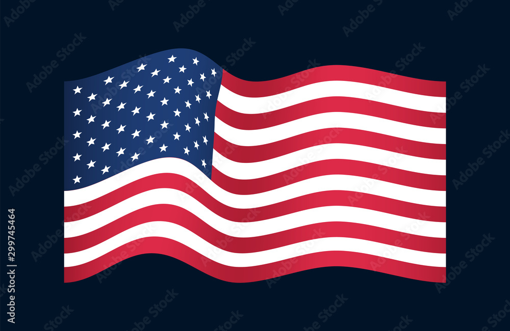 Fototapeta premium US American straight flag with true colors.