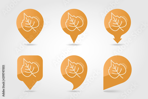 Autumn Leaves poplar pin map icon