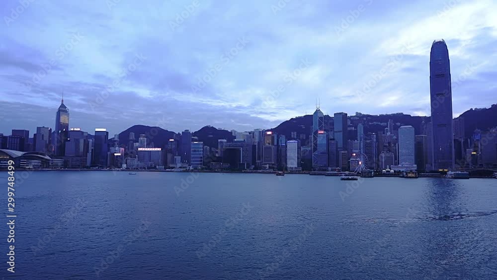 Hong Kong Cityscape; Skyscraper at Victoria Harbour; hyperlapse Hong Kong Cityscape; Skyscraper at Victoria Harbour; hyperlapse