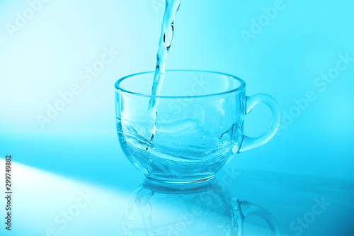 Mineral water in transparent glass