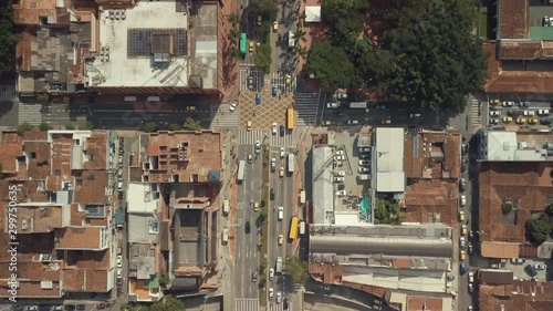 Aerial drone shot of Medellin in Colombia