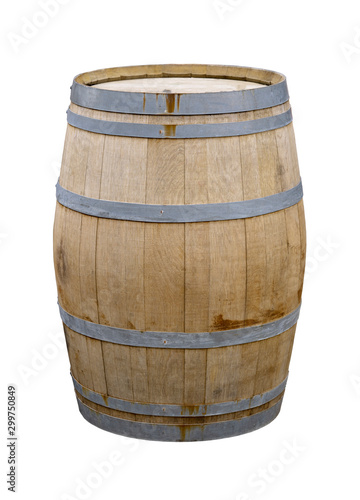 wine wooden barrel on a white backgroundю.