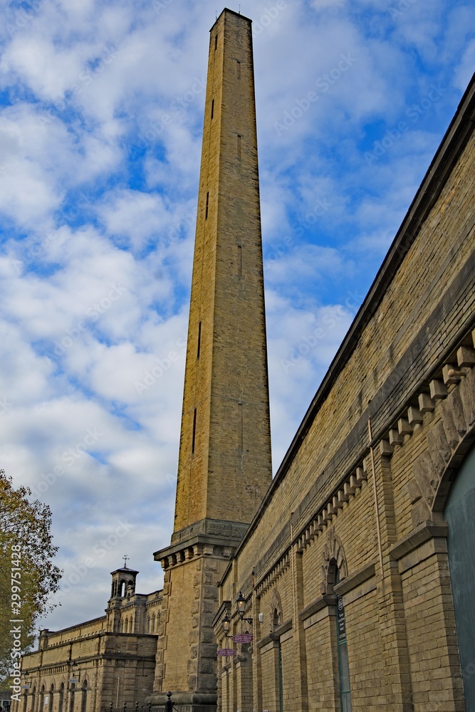 Monolithic Chiney stack at The Salt Mill, 2 Saltaire, Bradford, West Yorkshire 